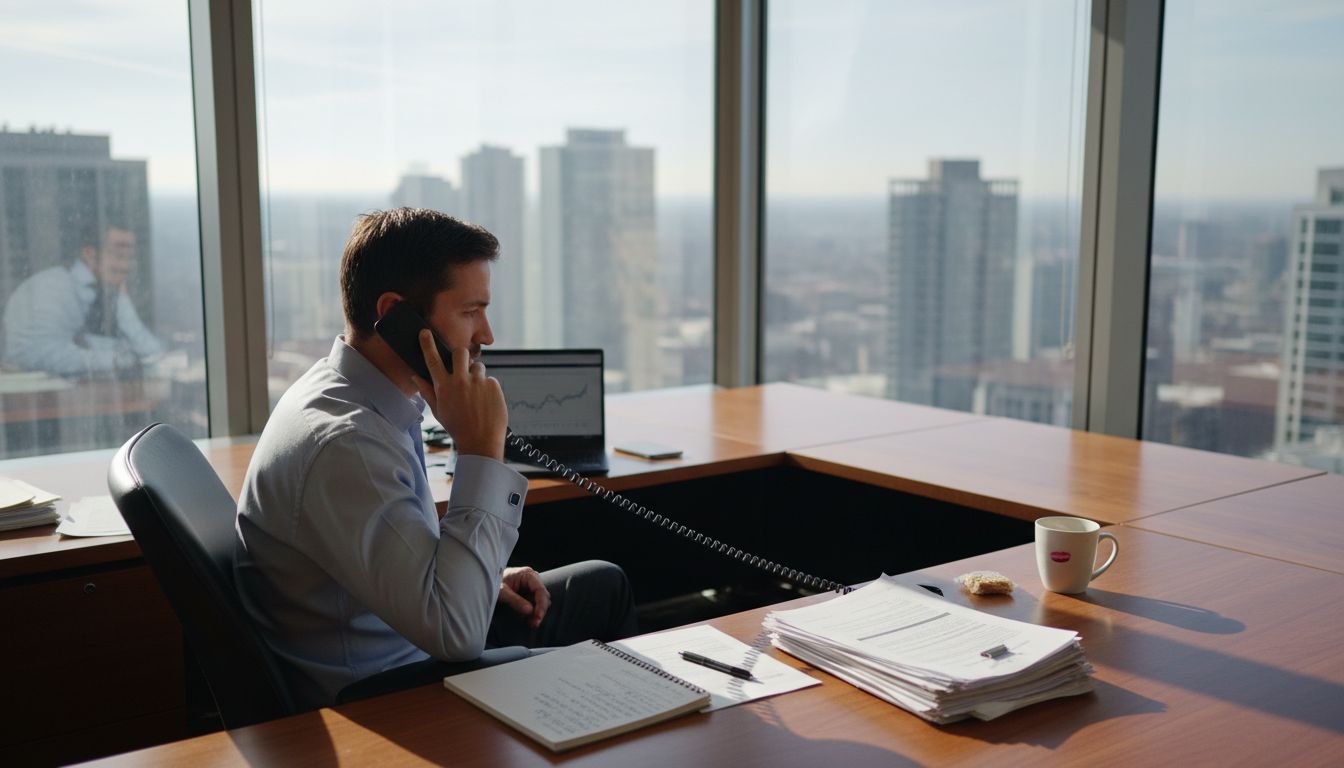 Media relations expert in office workspace