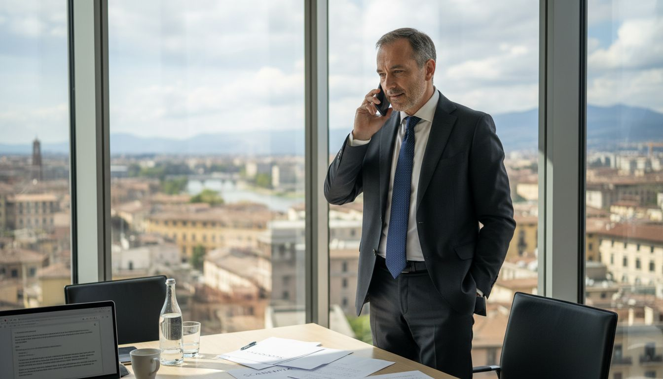 Dirigente alle prese con la gestione di una crisi mediatica in ufficio