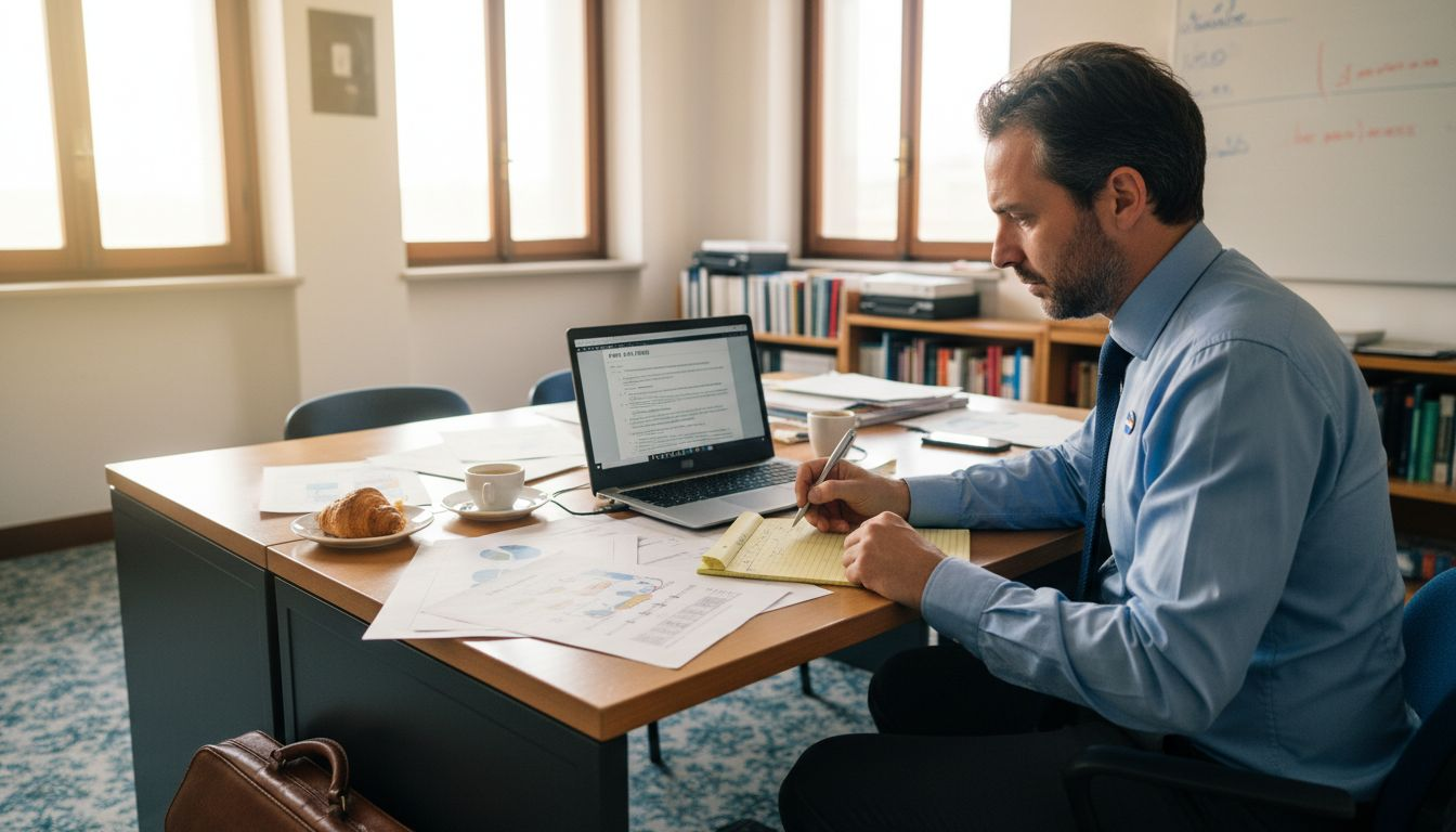 Un responsabile sta organizzando la strategia di comunicazione per gestire una situazione di crisi all’interno dell’ufficio.