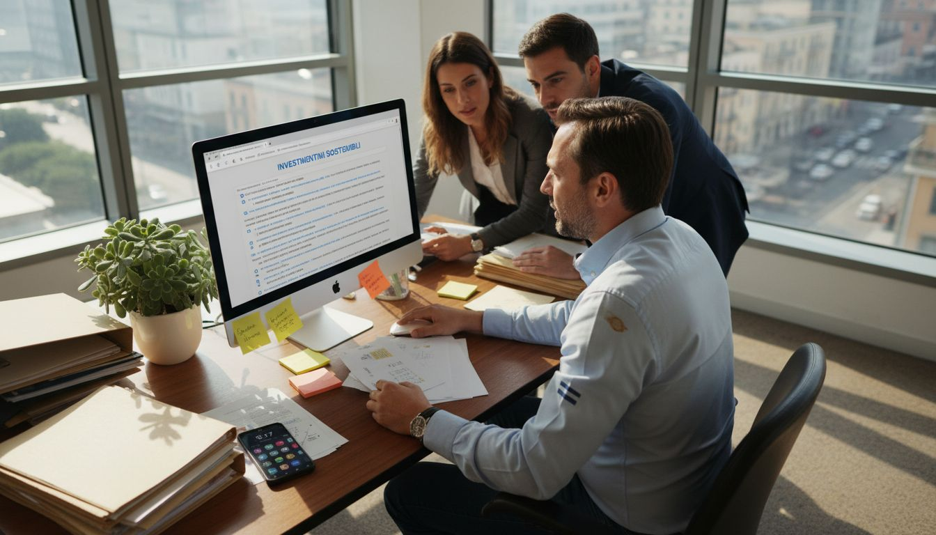 Il team aziendale analizza insieme i risultati delle ricerche su Google per valutare la propria presenza online.