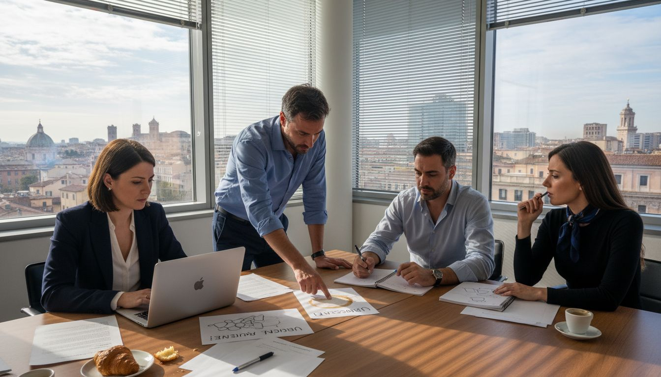 Il team aziendale si confronta sugli errori di comunicazione commessi, analizzando insieme dove si può migliorare per lavorare in modo più efficace.