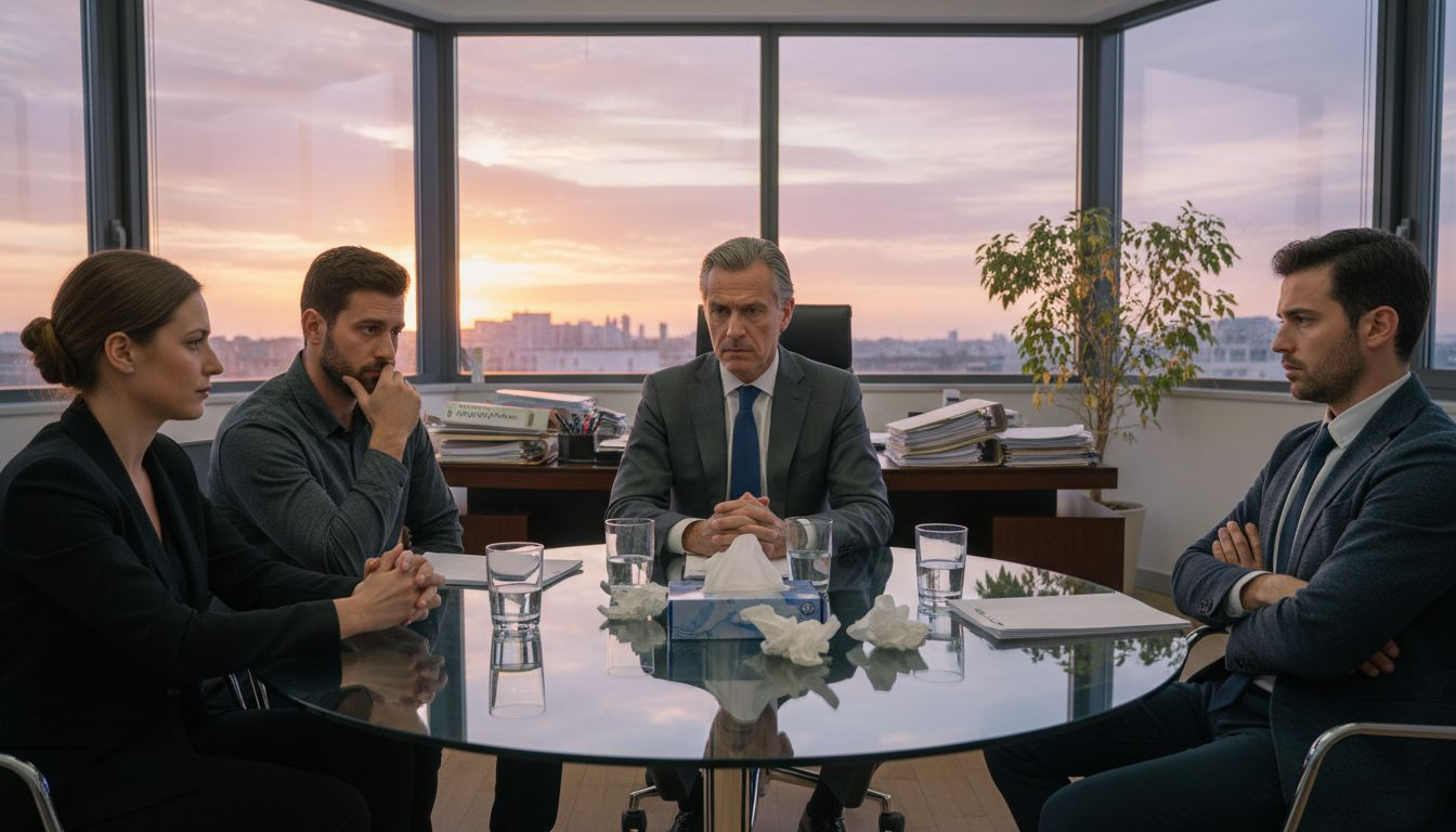 Il direttore convoca la squadra per condividere una notizia delicata.