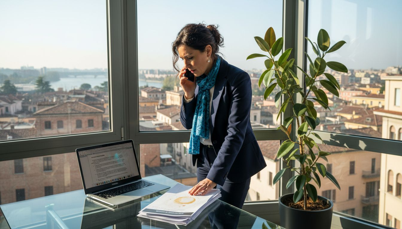 Il direttore si dedica all’organizzazione delle strategie di comunicazione aziendale nel suo ufficio.